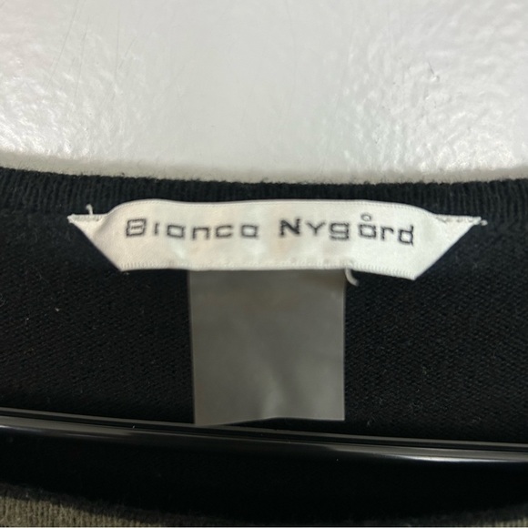 Bianca Nygard Olive Green & Black Asymmetrical Zipper Pullover Sweater Medium - Picture 5 of 10